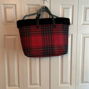 NWOT plaid with fake fur trim
